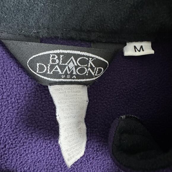 Black Diamond Fleece Pullover Womens Medium Purple Black Quarter Zip Made USA - Picture 6 of 12